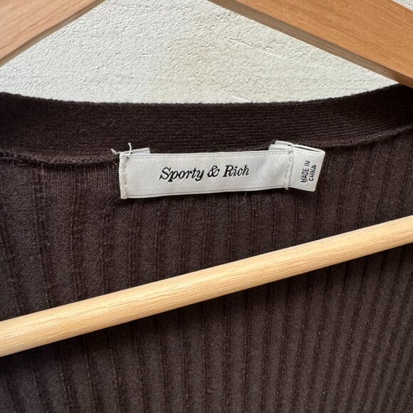 Sporty & Rich SRHWC ribbed cardigan Size Small - Picture 4 of 6